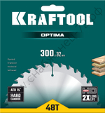 KRAFTOOL Optima 300х32мм 48Т, диск пильный по дереву