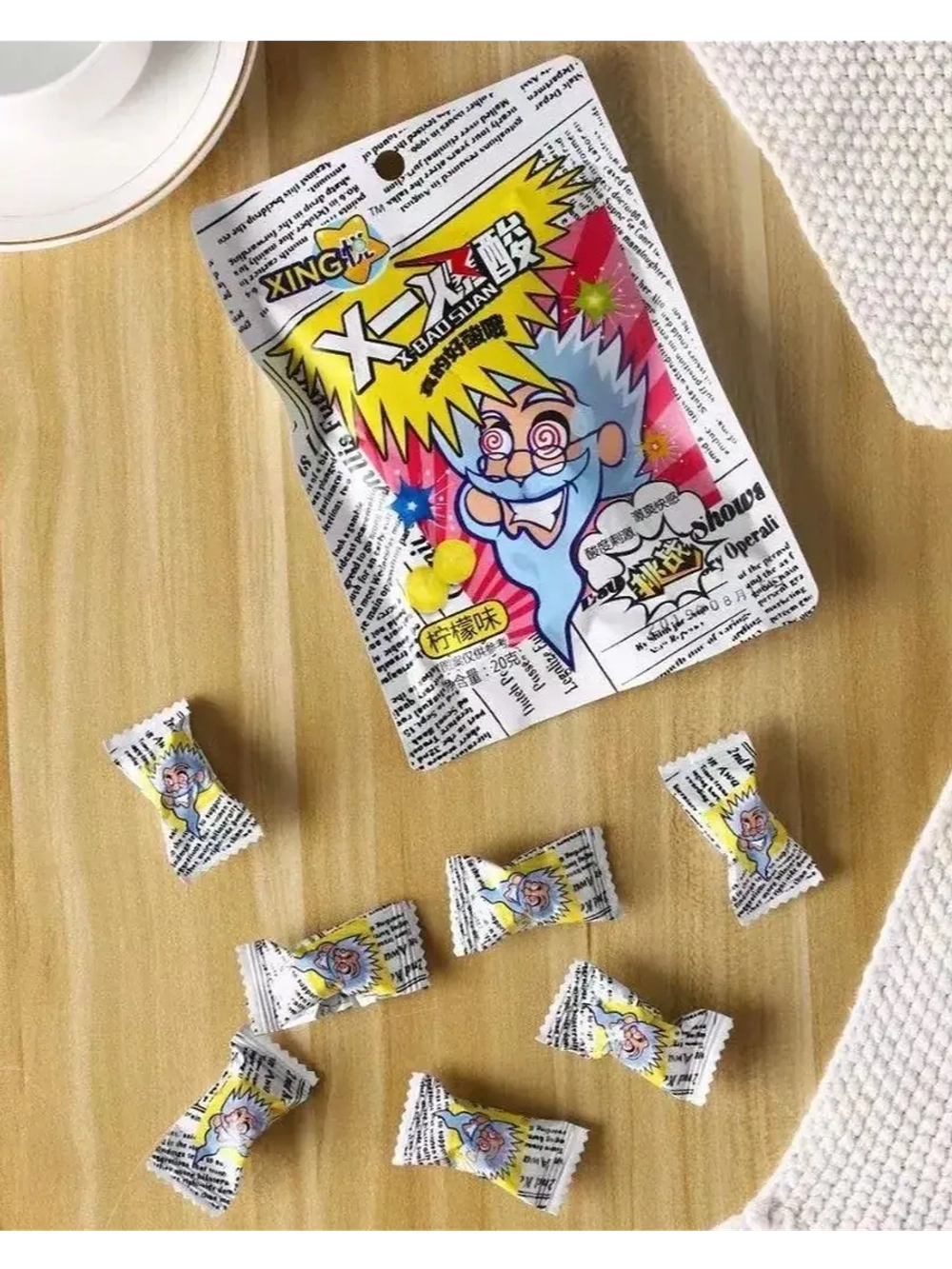 Супер кислая карамель Лимон, Яблоко, Клубника 20 г * 3 шт