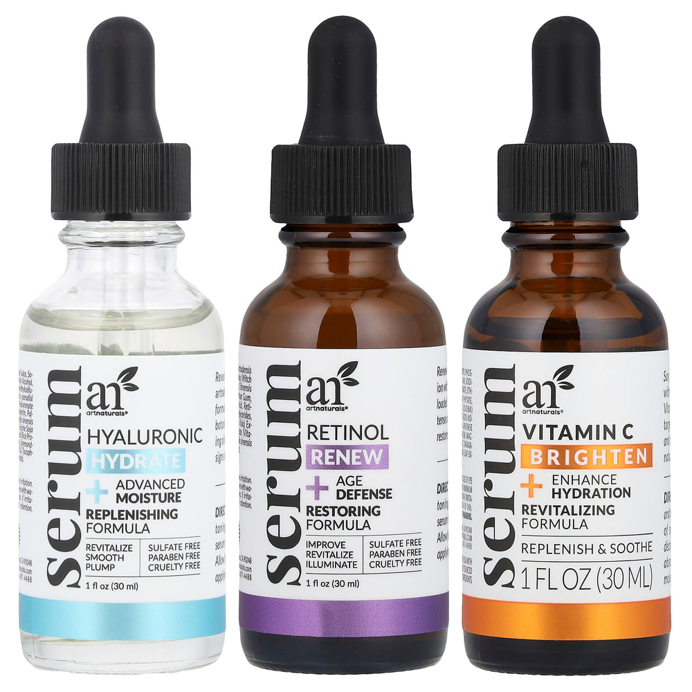 artnaturals, три сыворотки, набор из 3 средств по 29,5 мл (1 жидк. унция)