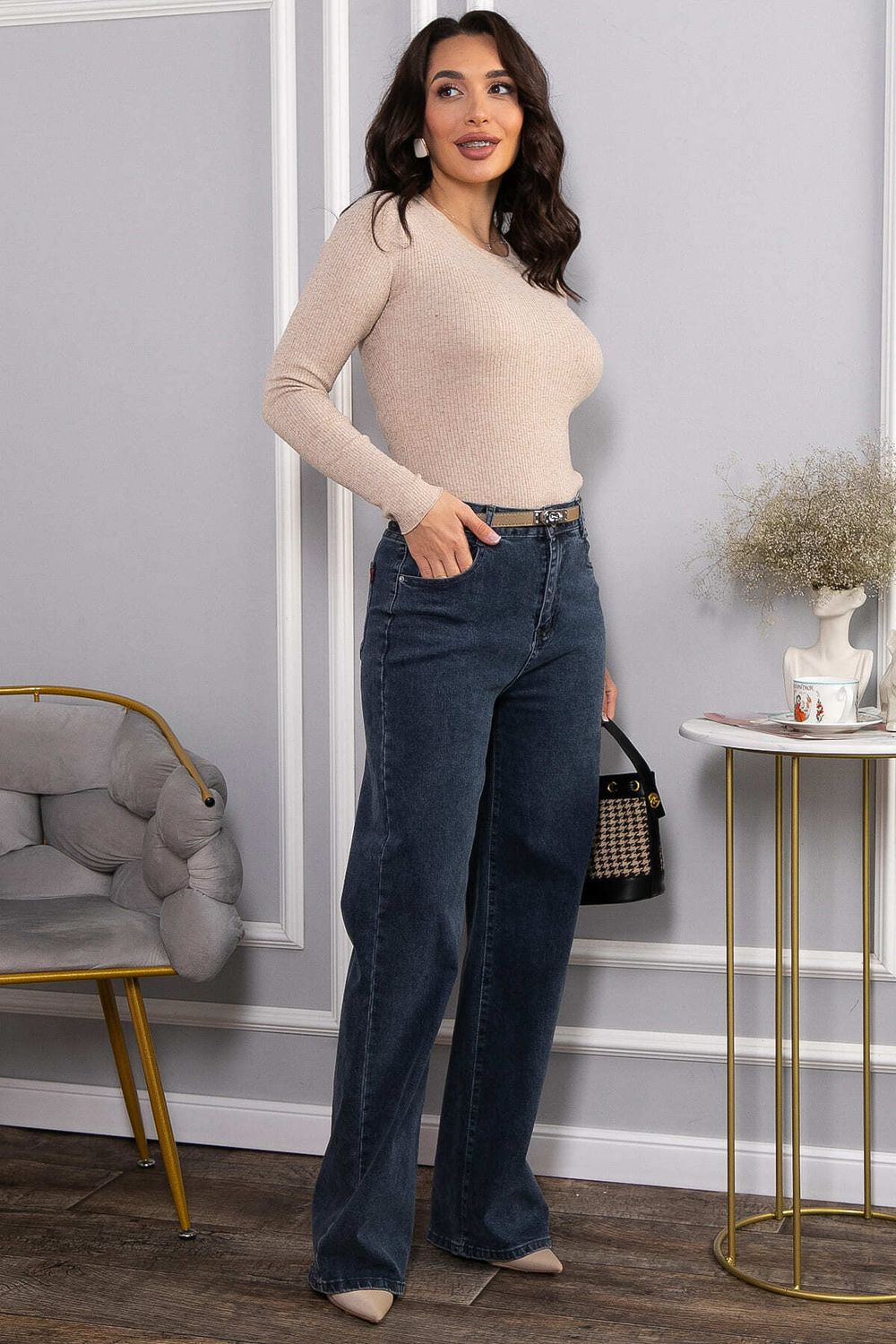 Джинсы Эшна (мокрый асфальт) Б14602-4М LT Collection