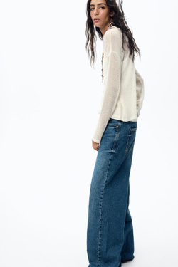 ZARA СВИТЕР В СТИЛЕ РУСТИК, ЭКРЮ