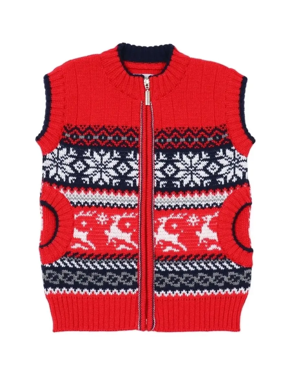 Жилет вязаный на молнии