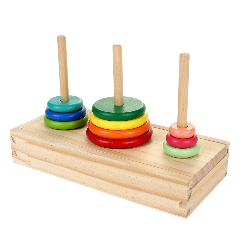 Развивающая игрушка деревянная Сортер на гвоздиках 3 элемента, коробка C-41685