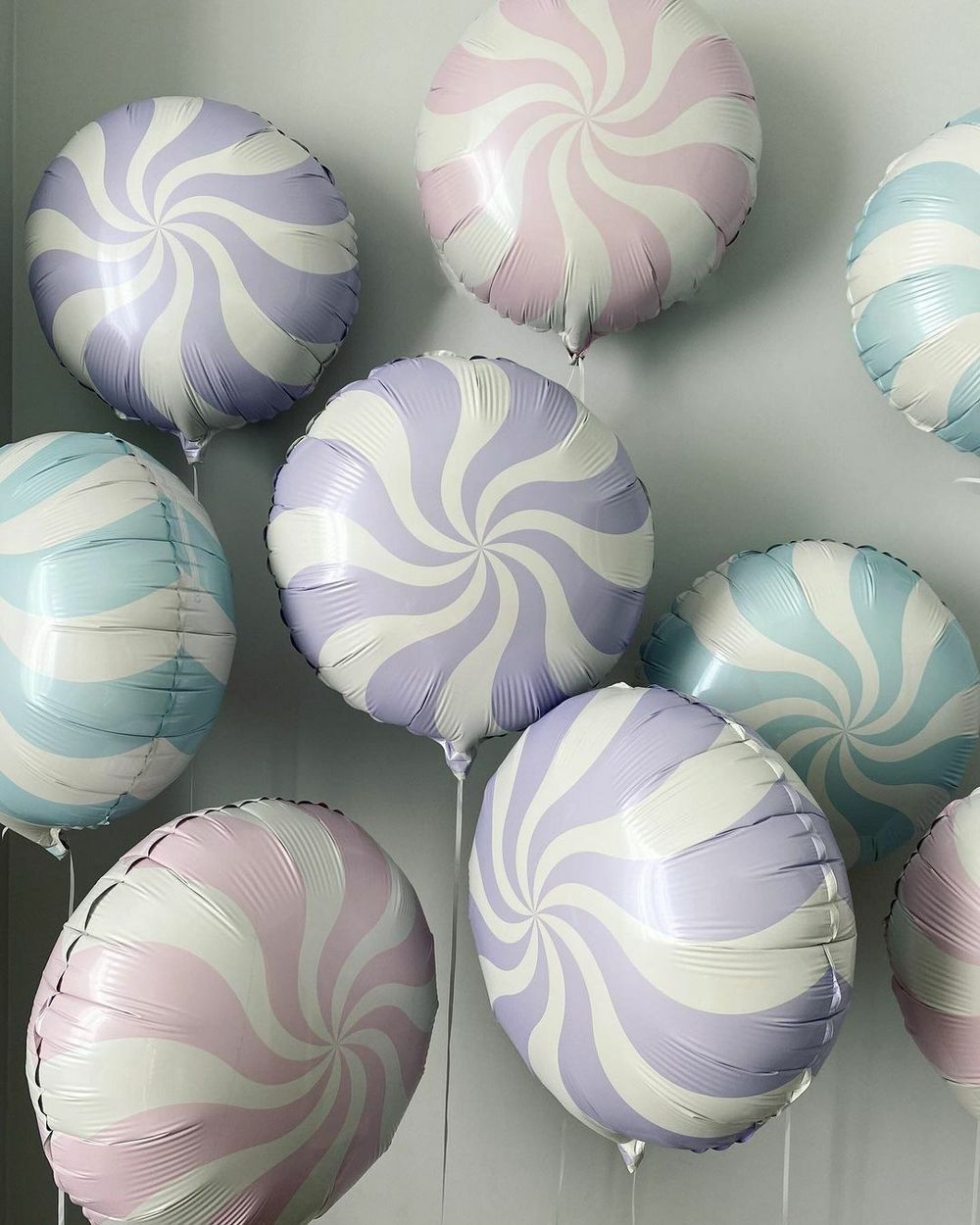 F Шар Круг Голубой Леденец конфета 18" / 46 см Голубой Макарунс (БГ-15)  Изображение4