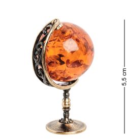 AM-1501 Фигурка «Глобус» (латунь, янтарь)