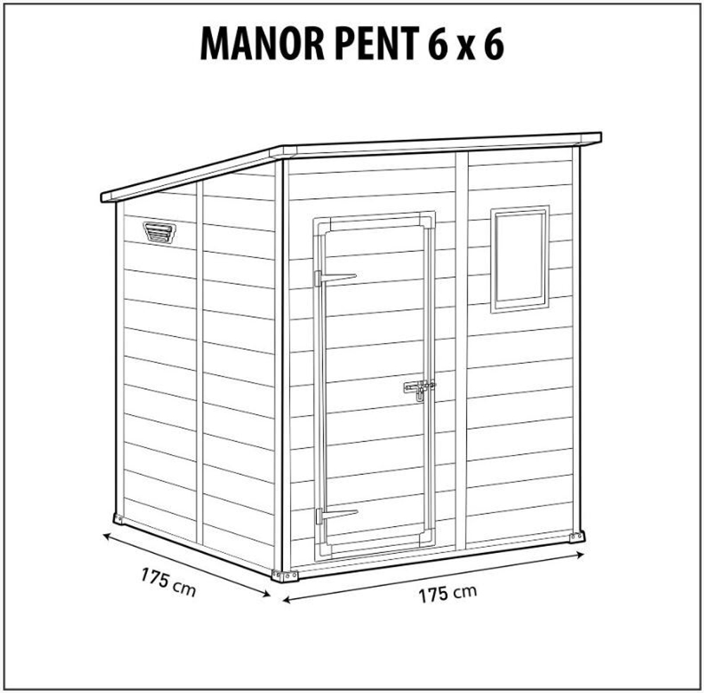 Пластиковый сарай Keter Manor Pent 6x6 beige