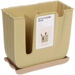 Подставка для столовых приборов «SEGRETO» 16*7,5*15см 3секции оливковая