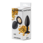 Анальная пробка 8,5см Lola Games Emotions Cutie Medium Black golden crystal 4012-07Lola