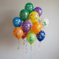 Фонтан шаров с гелием с рисунком
