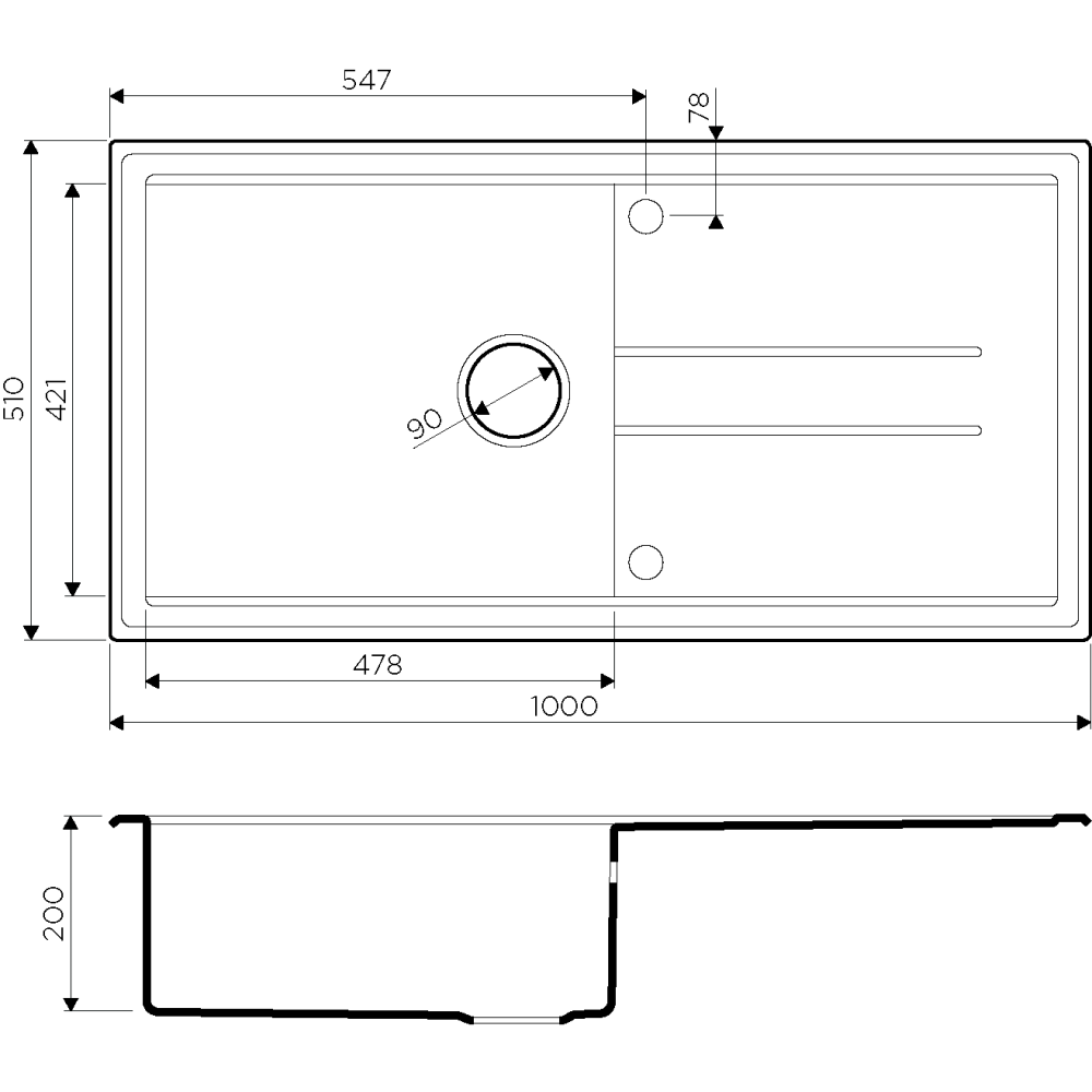 Кухонная мойка Omoikiri Tedori 100-WH