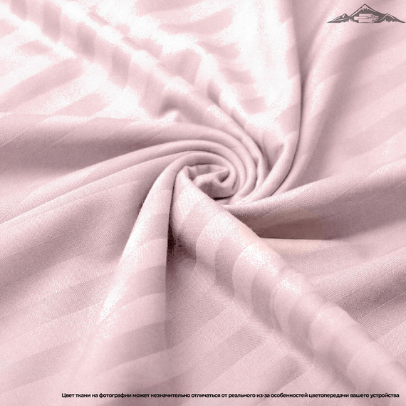 Сатин-страйп &quot;Розовая пудра&quot; AirJet+mers | полоса 1х1 | ш.240 см | 150 г/м² | хлопок-100%
