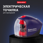 Точилка электрическая BRAUBERG "Delta" питание от 4 батареек АА спиралевидное лезвие (2 штуки в упаковке)
