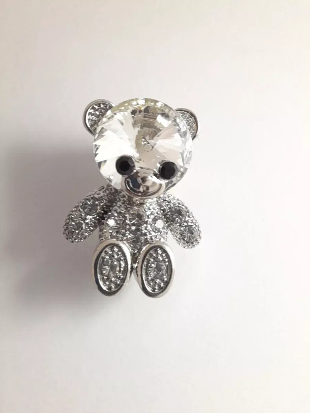 Брошь мишка серебро