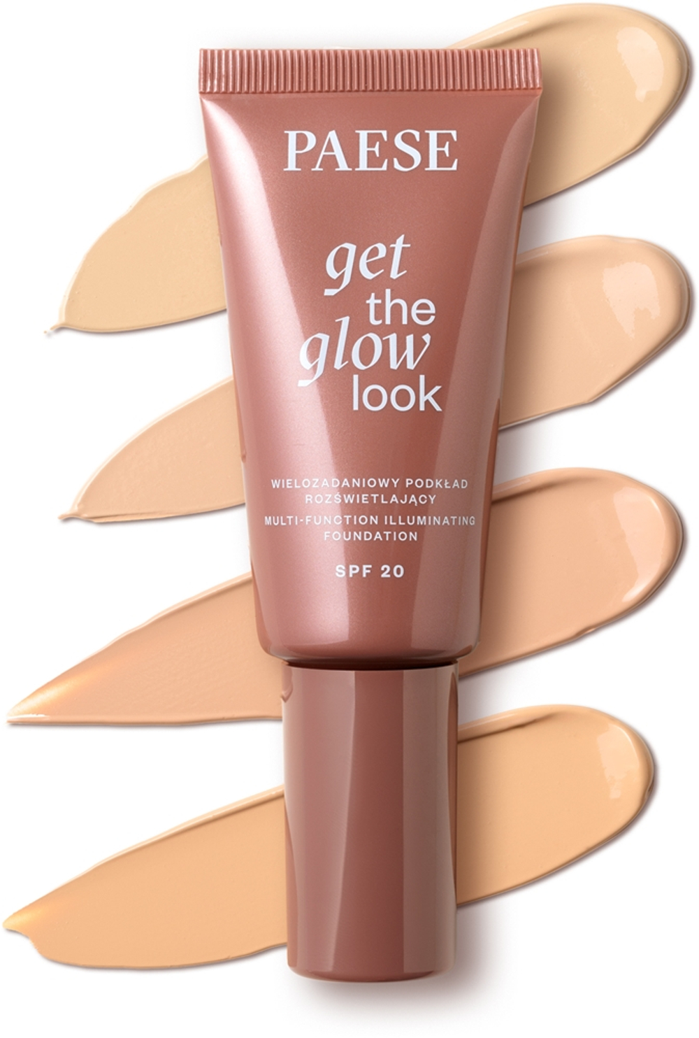 Paese Get The Glow Look Illuminating Foundation - Легкий тональный крем с эффектом сияния SPF 20 оттенок 1N Light Beige, 30 ml