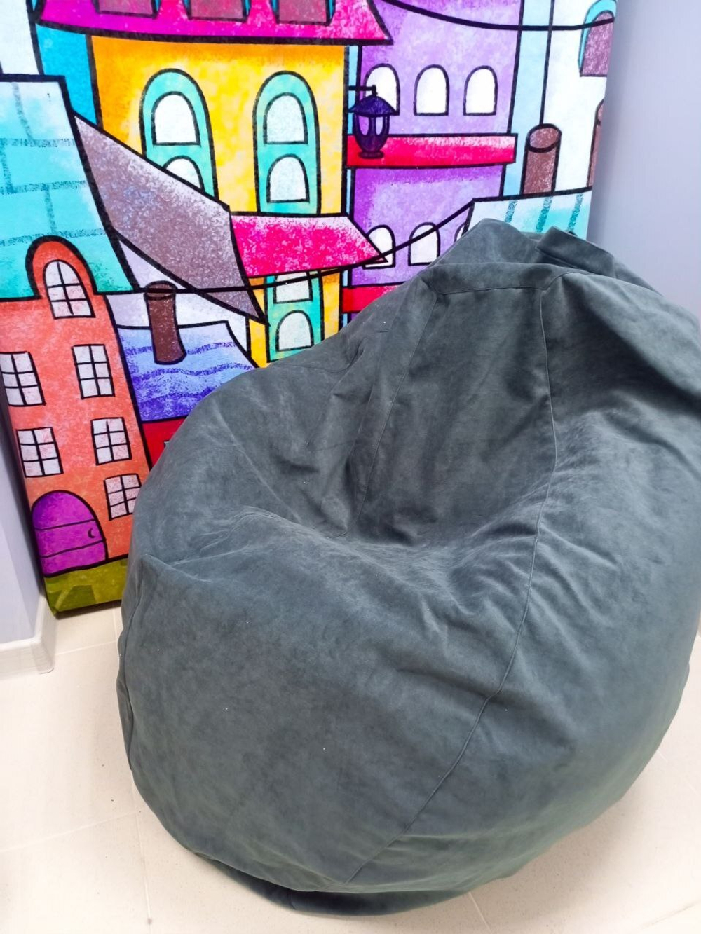 Кресло груша Небби серое