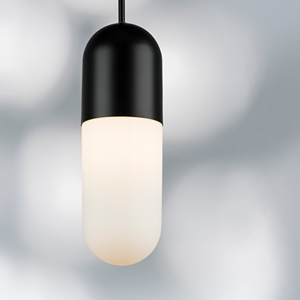 690117 Подвесной светильник RAMO 1х40W E27 ЧЕРНЫЙ МАТОВЫЙ/БЕЛЫЙ