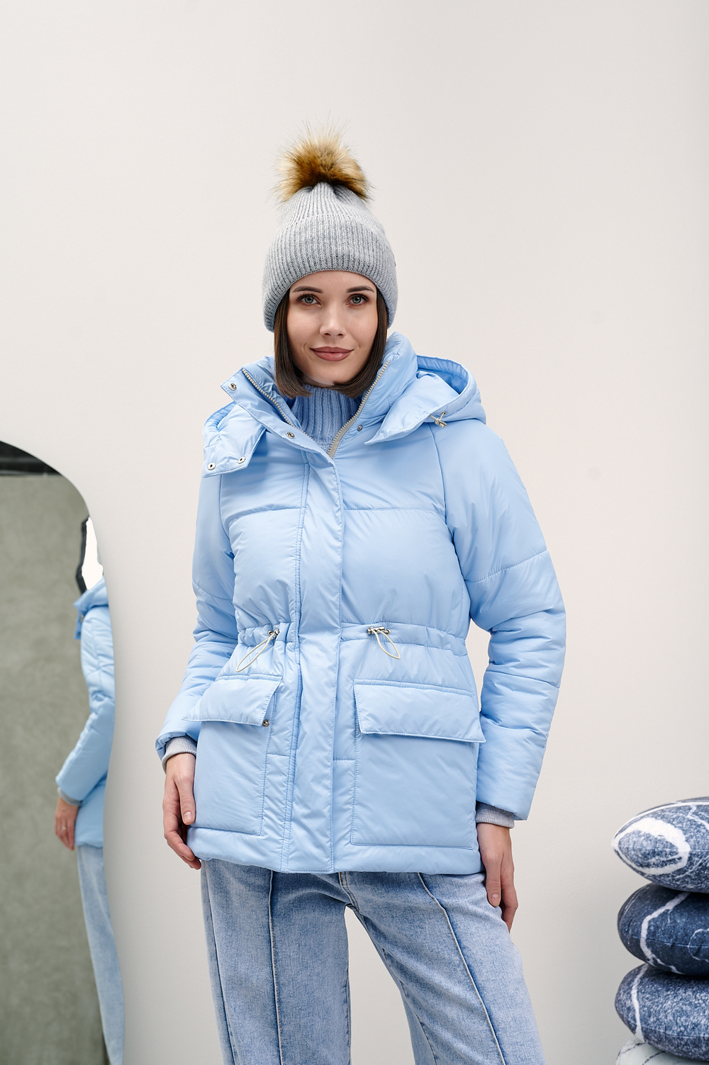 Куртка женская зимняя "Лео" голубой