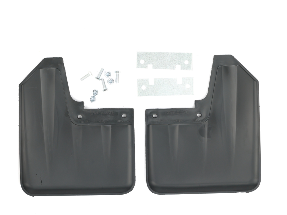 Брызговик ВАЗ 2121 НИВА передний (к-т из 2 шт.) ТЭП (термоэластопласт) в сборе (ПолиуретанДеталь) ( ОЕ 2121-8404310/11 )