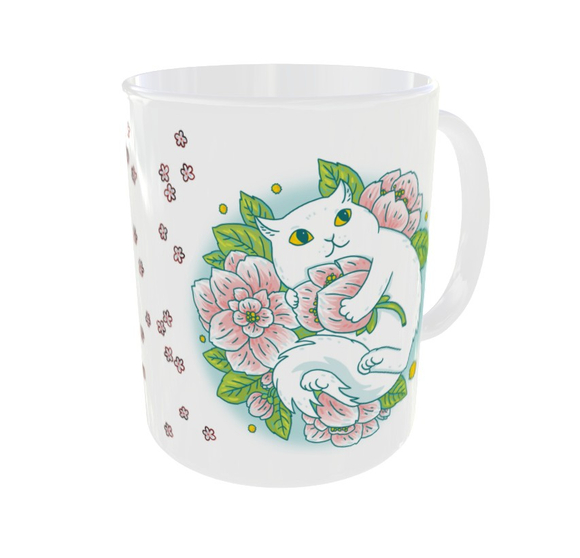 Кружка "Кот и лотус"