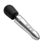 Серебристый мини вибратор-wand 16см Doxy Go Wand Mini Massaging Vibrator