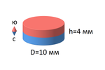 Неодимовый магнит диск 10х4 мм