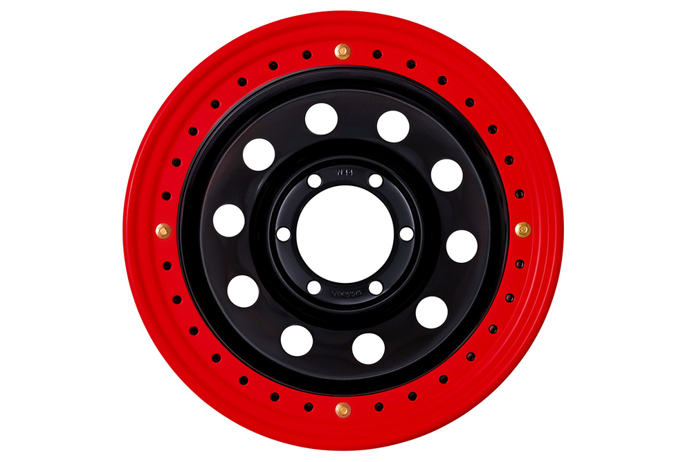 Диск усиленный Тойота Ниссан стальной черный 6x139,7 10xR16 d110 ET-44 с бедлоком (красный)