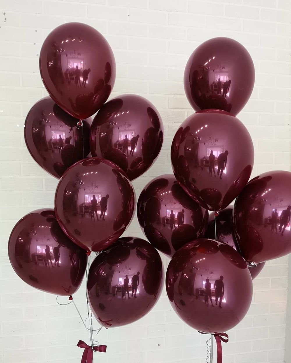 №1 Бордовый Гелиевый шар Зеркальный с обработкой (БГ-17)  Изображение2