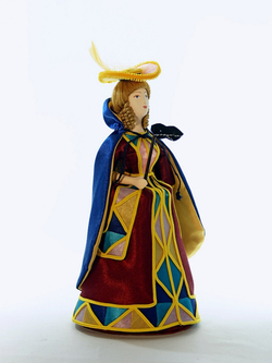 Кукла коллекционная Потешного промысла Дама в маскарадном костюме Коломбина. 0002