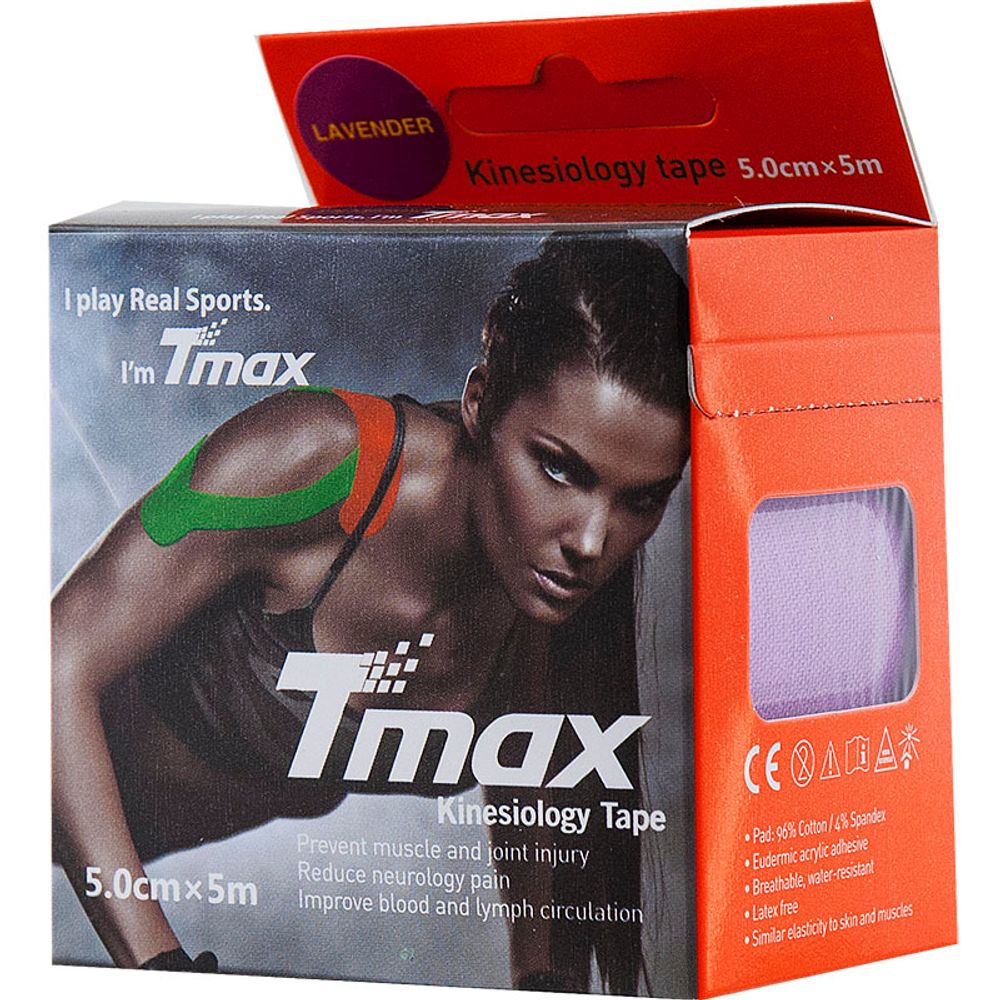 Тейп кинезиологический TMAX Extra Sticky 5 см x 5 м, 423198, фиолетовый