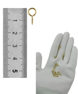 Шуруп с кольцом декоративный NA-13х6мм Цвет: Золото (50 шт) ЁЖкрепЁЖ.