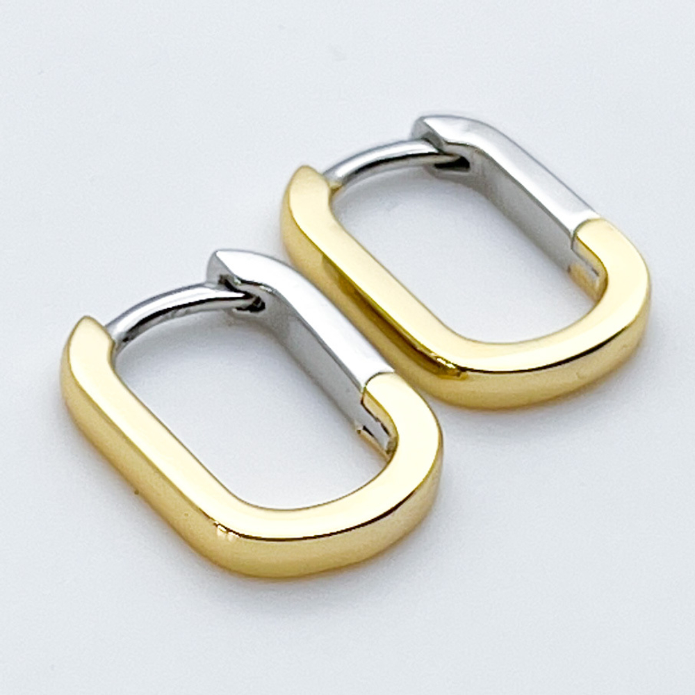 Ювелирные швензы Конго с родиевым покрытием и позолотой, размер 16*12 мм, цена за пару