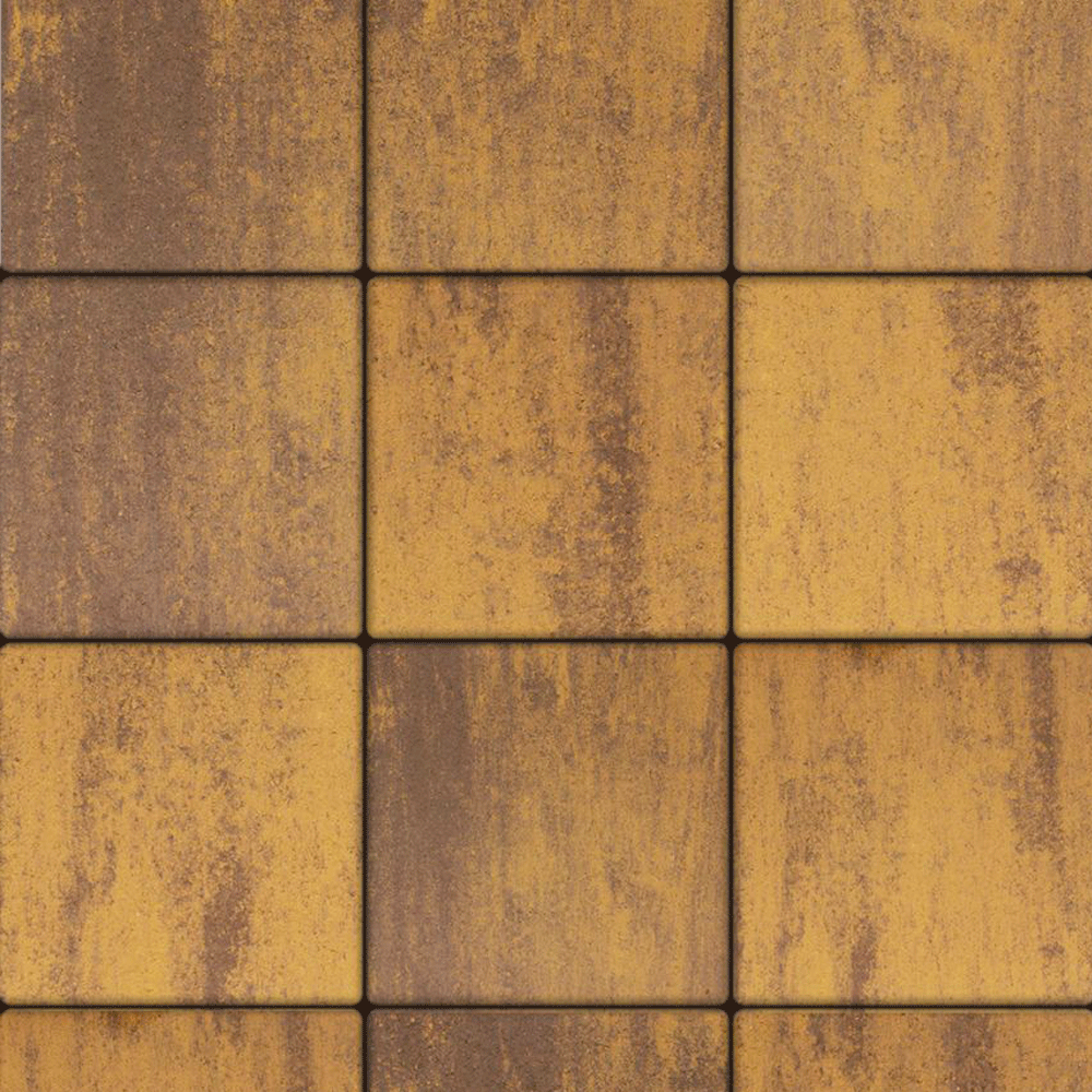 Тротуарная плитка КВАДРАТ 300х300 мм - Листопад гладкий Янтарь