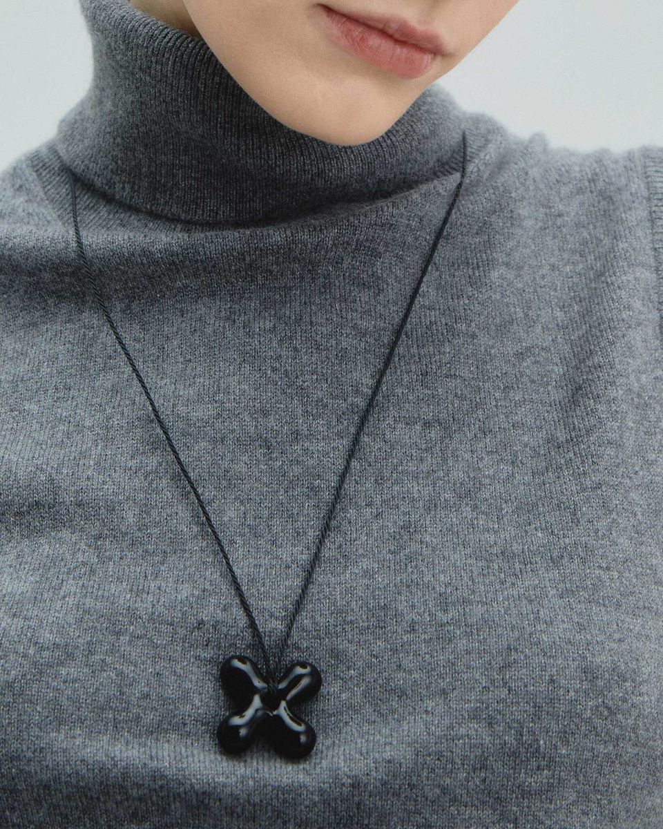 Кулон Glass Flower Black