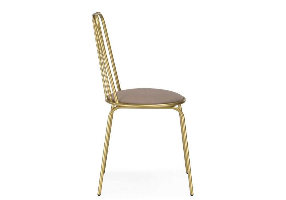 Стул на металлокаркасе Авалон бежевый велюр / золото