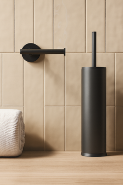 Ершик для унитаза STWORKI Стокгольм S36395BK напольный, черный, с подставкой