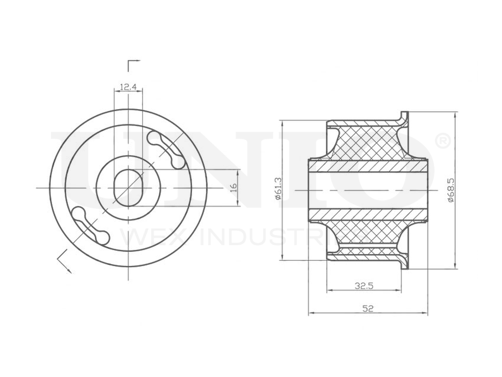Сайлентблок задний переднего нижнего рычага UNIO RMP-20473