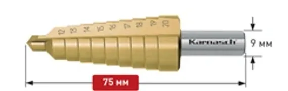 Ступенчатое сверло Ø 4-20 мм, Karnasch, арт. 21.3034
