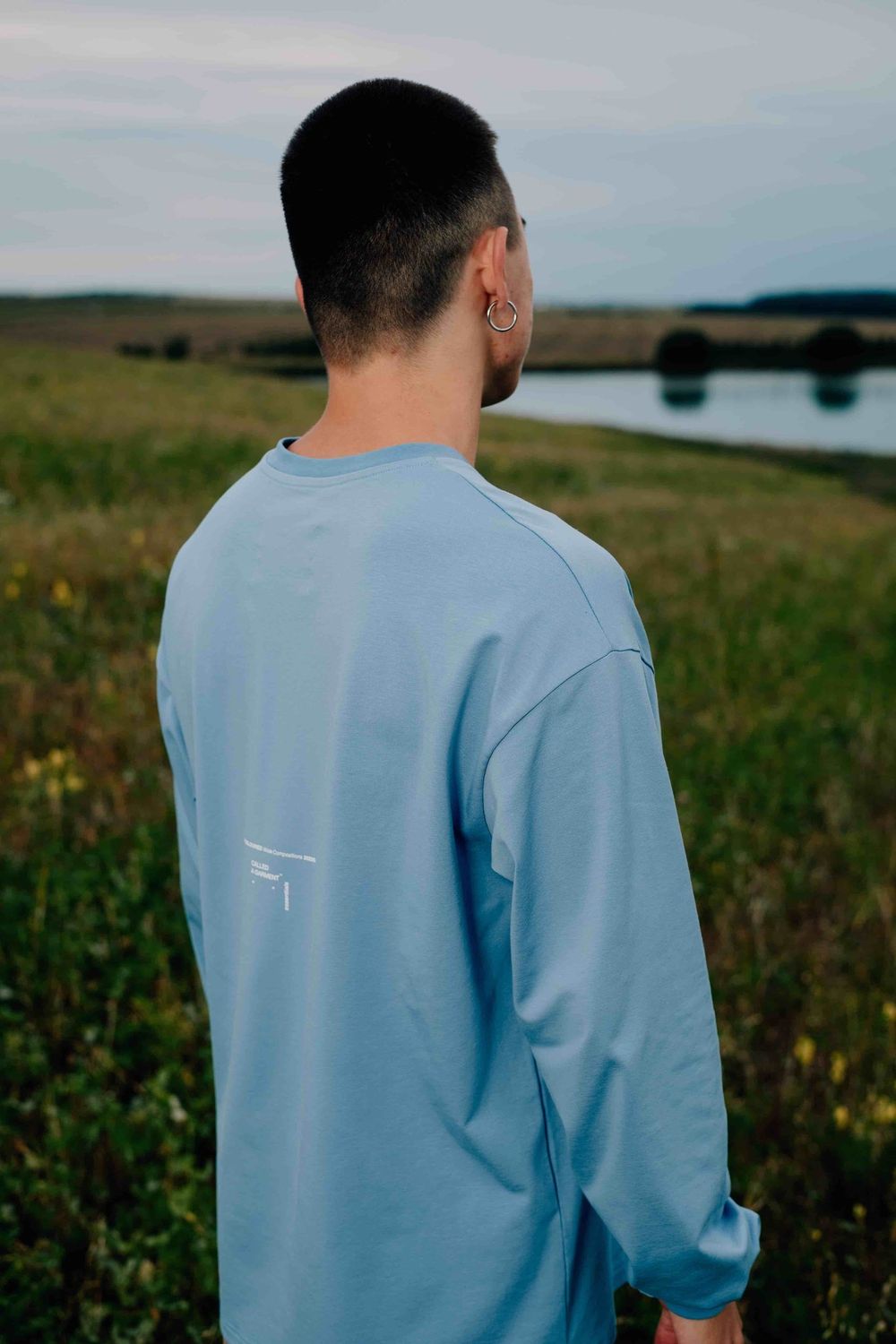 Лонгслив Called a Garment Essential пыльный деним