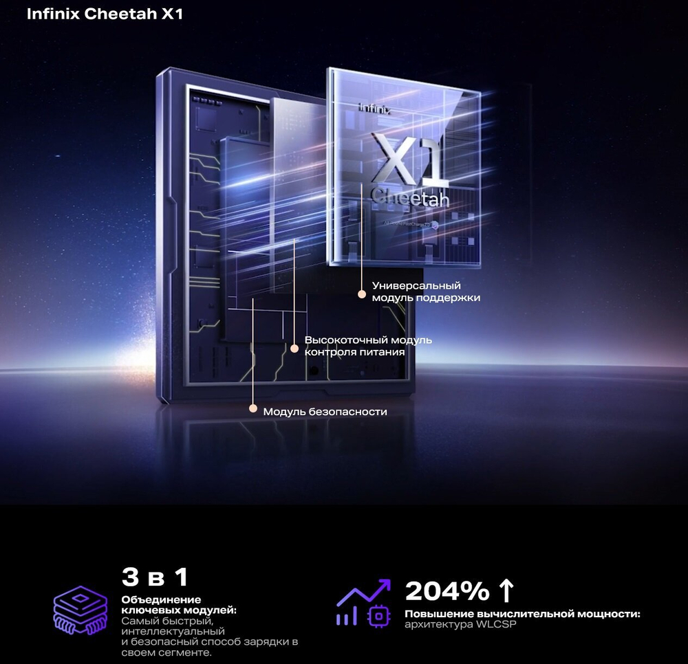 Смартфон Infinix NOTE 40 Pro X6850 256+8 Gb, Android 14, 6.78", 2K QHD, AMOLED, Obsidian Black