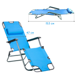 Кресло-шезлонг 62*153см, голубой