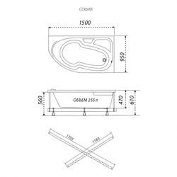 Ванна Triton София 150x95 (правая)