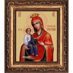 Троеручица. Икона Божьей Матери на холсте