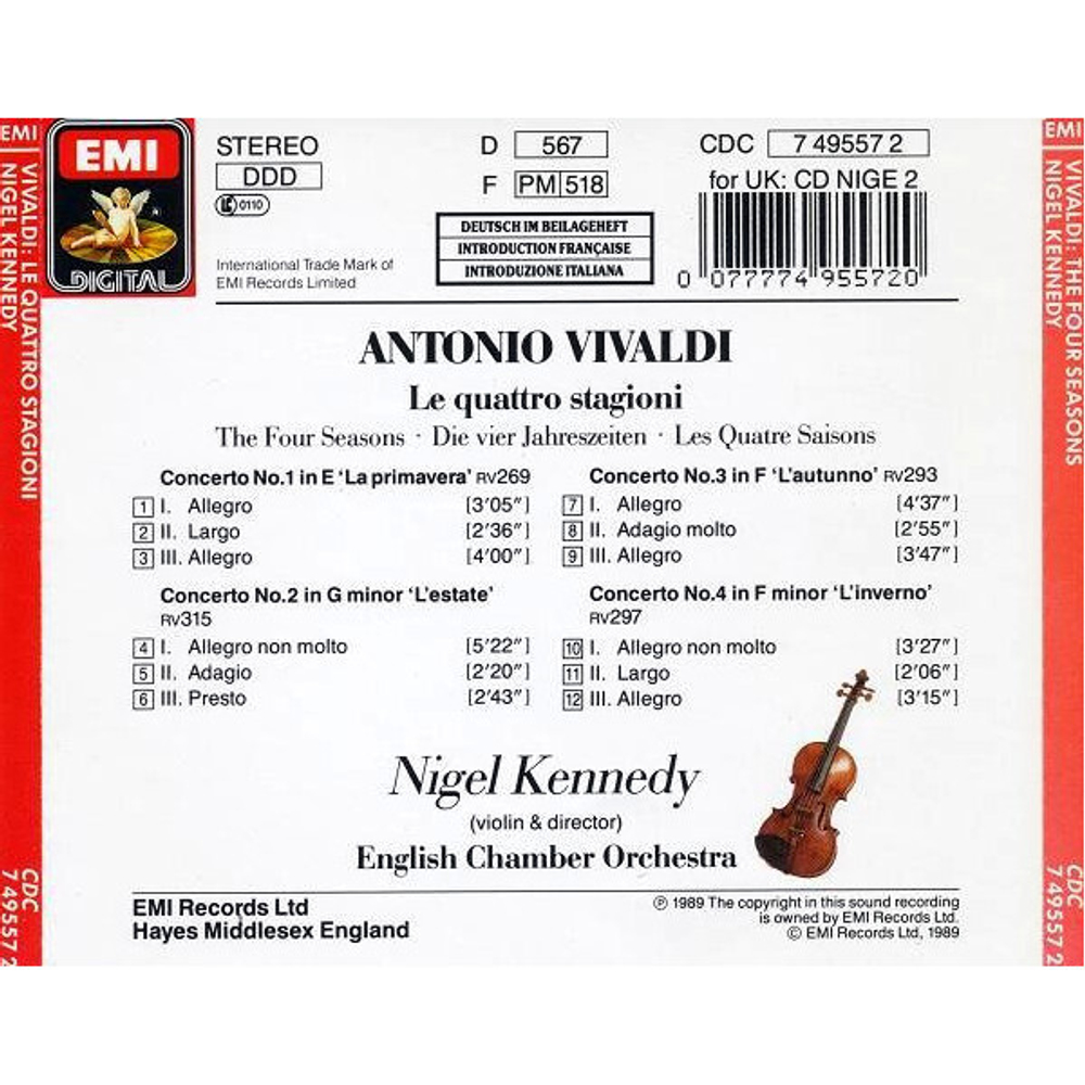 Nigel Kennedy, English Chamber Orchestra / Vivaldi: The Four Seasons (CD)