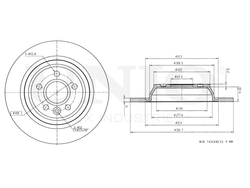Диск тормозной задний UNIO BRD-20074