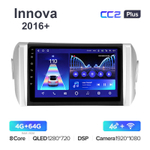 Teyes CC2 Plus 9"для Toyota Innova 2016+