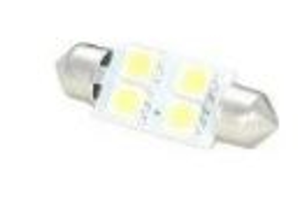 Светодиод 12V T11x36   4SMD 5050 WHITE МАЯК (бл 2шт) (салон) 12T11x36-W/4SMD(5050)/2BL