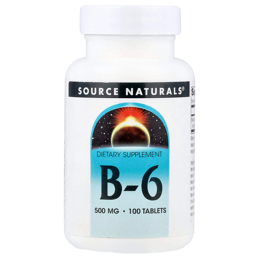 Source Naturals, В6, 500 мг, 100 таблеток
