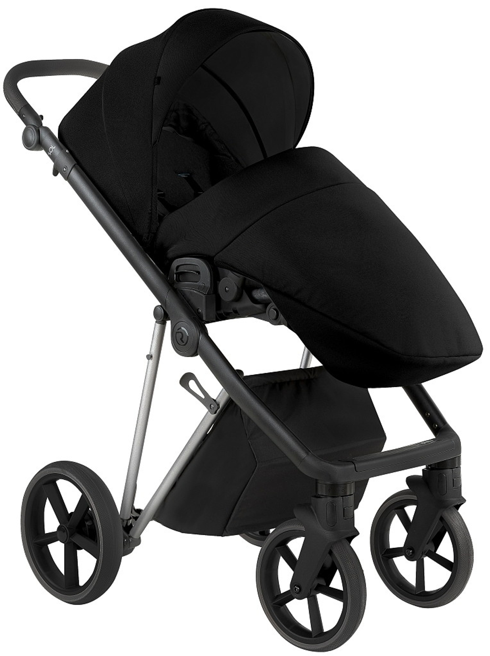 Детская коляска Roan Sol Vintage Luxury 2.0 2 в 1 VIN 05/CB Caviar Black/Nickel/руч.Black