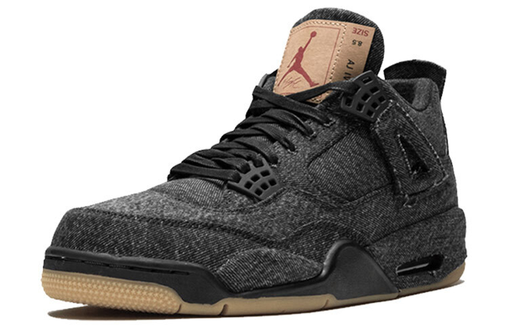 Levi's x Jordan Air Jordan 4 levis black (levis tag) Levi's denim lightweight non-slip wear-resistant shock-absorbing mid-top retro basketball shoes men