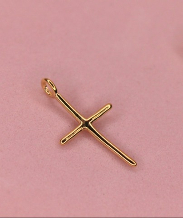 Подвеска крестик 18х10 мм позолота